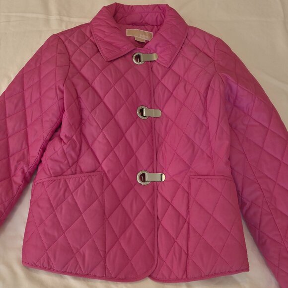 Michael Kors Quilted Fuchsia Pink Jacket - NWT - Petite M - Picture 1 of 12